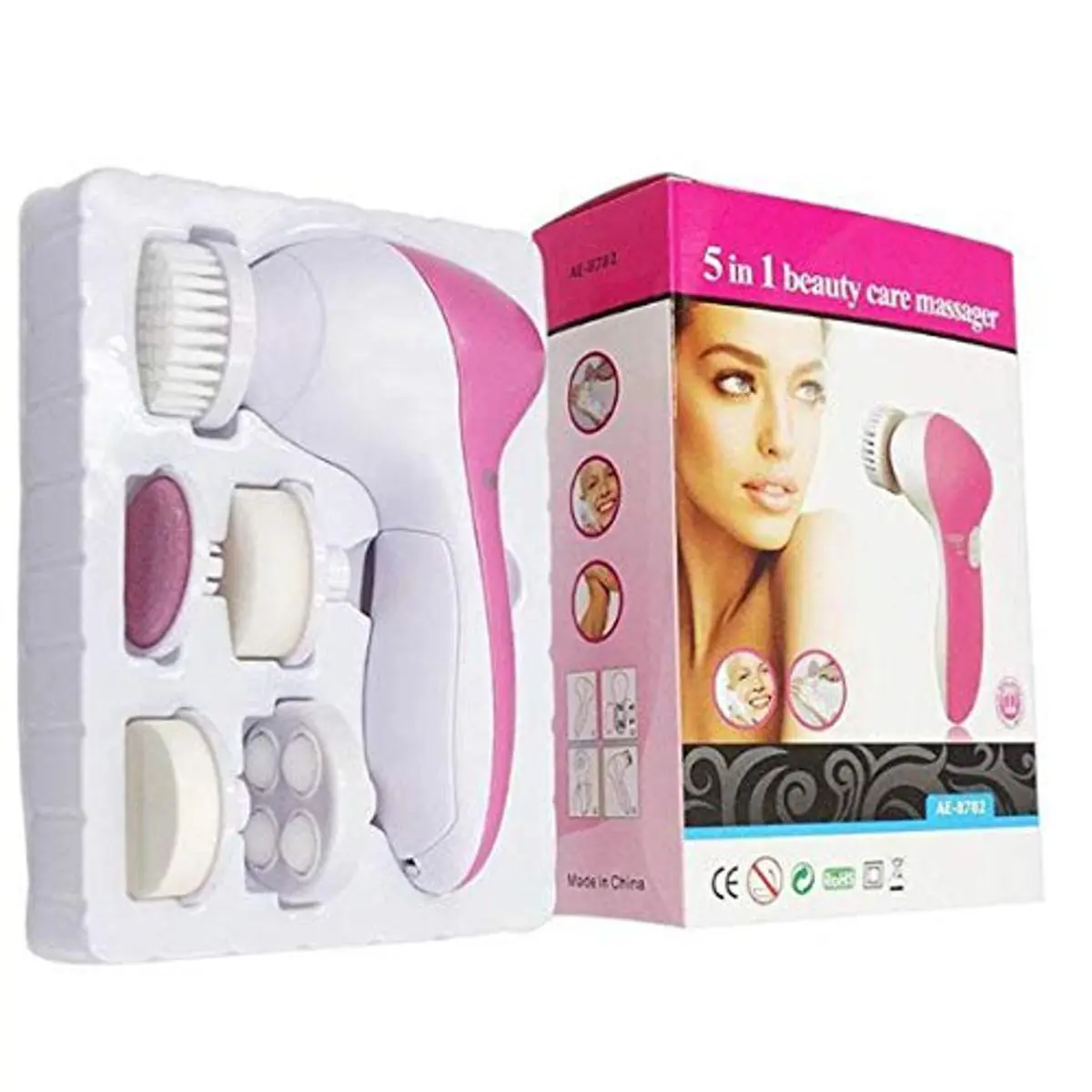 Picture of 5 In 1 Mini Face Cleansing Spin Brush Skin Beauty Care Massager - Black Head Remover