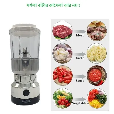 Picture of High Quality 2 in 1 - Stainless Steel and PP - Silver - Stainless Steel Blade - Electric Grinder & Juicer