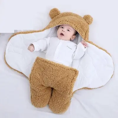 Picture of Soft Newborn Baby Wrap Blankets Baby Sleeping Bag Envelope For Newborn Sleepsack 100% Cotton thicken Cocoon for baby 0-12 Months