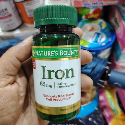 Picture of Nature’s Bounty Iron 65 mg 325 mg Ferrous Sulfate 100 Tablets
