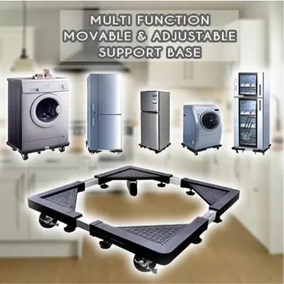 Picture of 4 Foot wheel Steel Washing Machine Stand Rack Mount Refrigerator Fridge Floor Stand Holder Movable Cart Mount Bracket