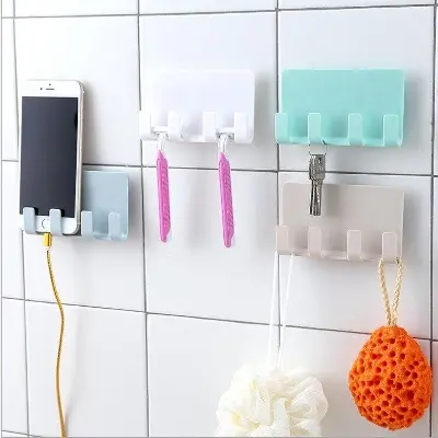 Picture of Wall Mount Phone Holder, Wall Phone Holder Mount, Multi-Function Wall Storage Hook - Phone Stand - Mobile Stand