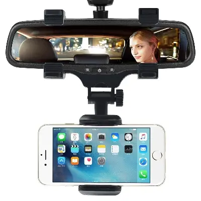 Picture of Universal Car Phone Holder Mount Bracket Stand 360 Degree Rotation Rearview Mirror High Quality For Smart Mobile Cellphone Safe - intl