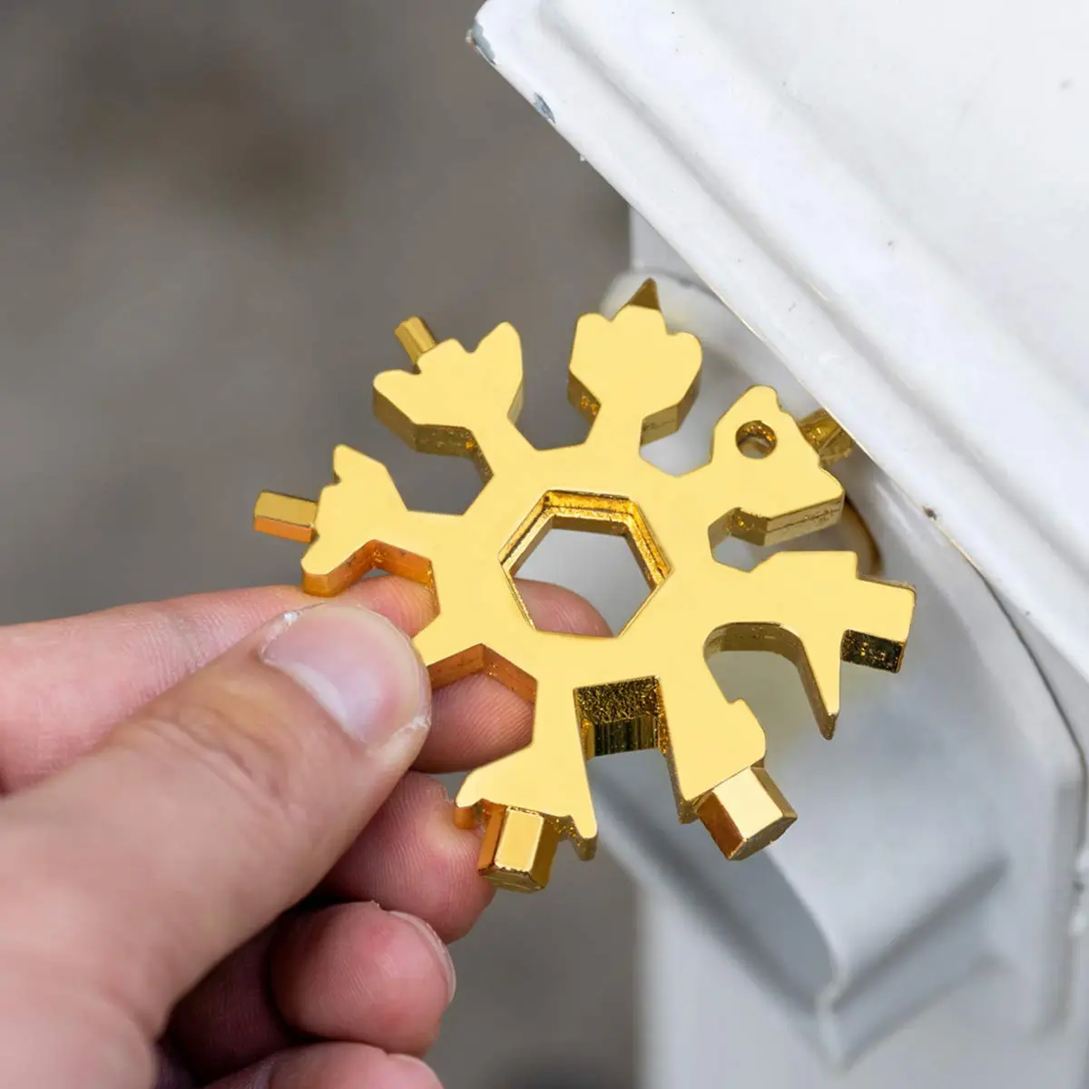 Picture of Amenitee 18-in-1 Snowflake Multi-Tool - Easy N Genius - Saker 18-in-1 Stainless Steel Snowflakes Multi-Tool (Standard, Stainless Steel)