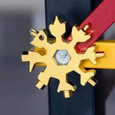 Picture of Amenitee 18-in-1 Snowflake Multi-Tool - Easy N Genius - Saker 18-in-1 Stainless Steel Snowflakes Multi-Tool (Standard, Stainless Steel)