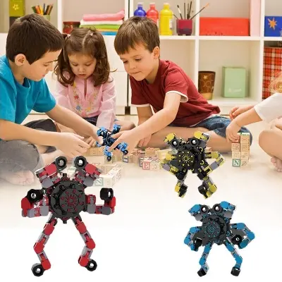 Picture of Fidget Spinners Toys, Fingertip Gyro, Spinning Top Toy, Transformable Creative Chain Mechanical Gyro Robot Toy, Sensory Fidget Toys, Stress Relief and Anti Anxiety Toys for Adult and Kids