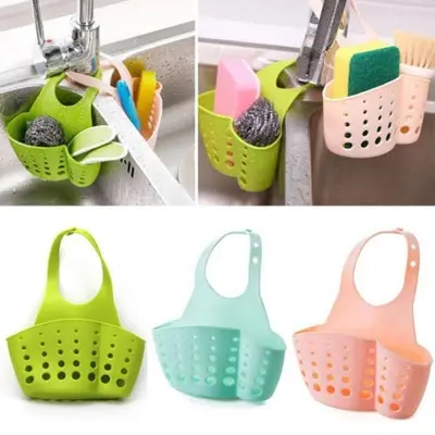 Picture of Kitchen Sink Sponge Storage Drain Bag Saddle-Style Dual-Use Debris Drain Basket Rack
