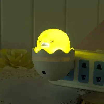 Picture of yellow duck with egg shape led night light with Mushroom
