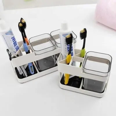 Picture of Multifunction Toothbrush Holder Wall Mount Elastic Hold Protect Handle case For bathroom accessories toothpaste soap organizer