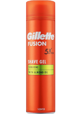 Picture of Gillette Fusion 5 Sensitive With Almond Oil Shave Gel Scented 200ml uk