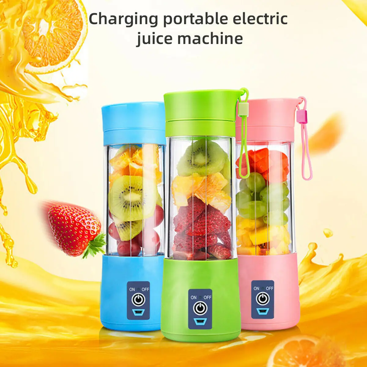 Picture of Electric Portable  Blender 380ML Home Smart Fruit Juicer Machine Vegetable Juice Mixer USB Rechargeable Food Processor Cup