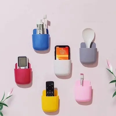 Picture of Wall Mounted Storage Box Remote Control Storage Organizer Case For Air Conditioner TV Mobile Phone Stand