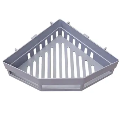 Picture of Suction Wall Triangular Shower Caddy Shelf Bathroom Corner Bath Rack Storage Holder Organizer Shelves