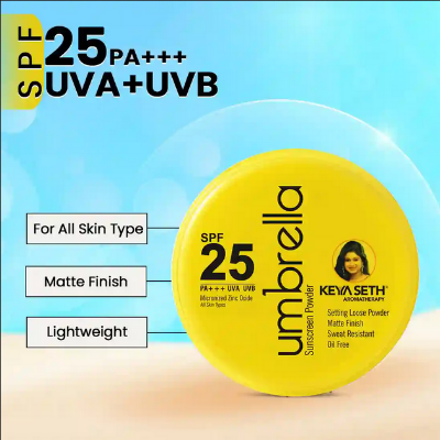 Picture of Umbrella Sunscreen Powder SPF 25 with PA+++ UV Protection, Sweat Resistant Formula, Micronized Zinc Oxide for Oily Skin