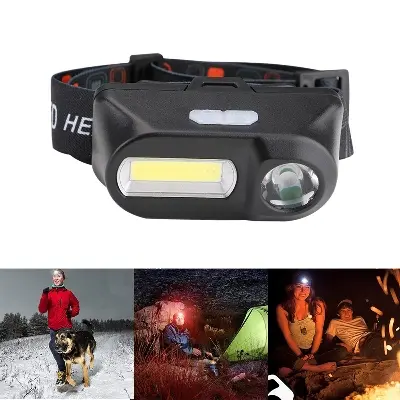 Picture of Double Light Source Induction Switch LED Headlamp Motion Sensor Headlight USB Rechargeable head lamp Torch USB Charging
