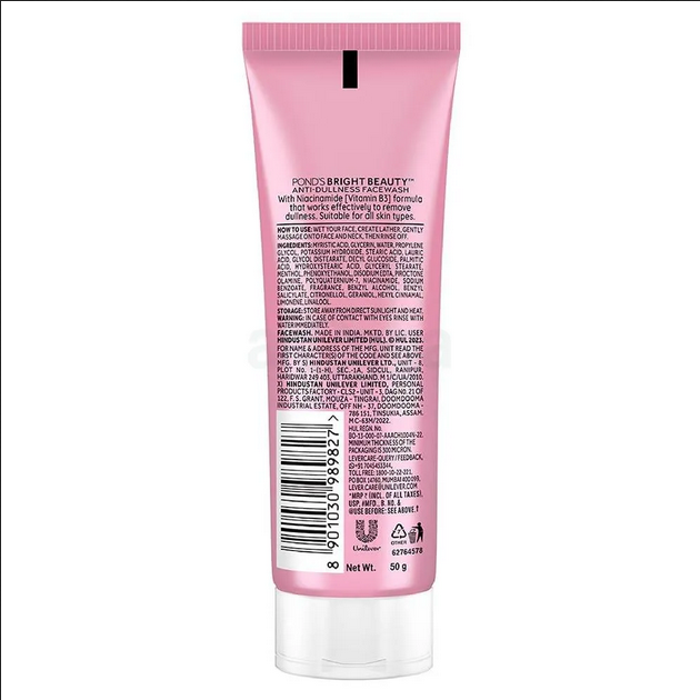 Picture of (Ponds) Bright Beauty Anti Dullness Face Wash with Niacinamide & Vitamin B3-100g-Indian