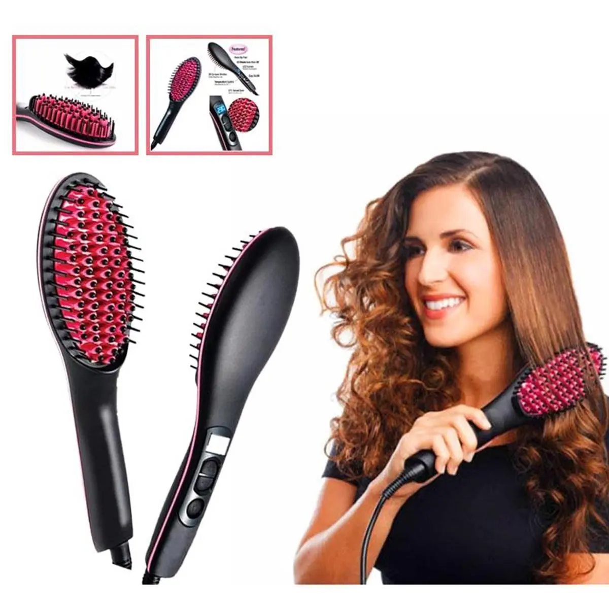 Picture of Simply Straight Ceramic Brush Hair Straightener