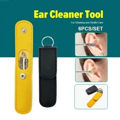 Picture of 6 PCS Ear Pick Set Portable Ear Cleaner Set Stainless Steel With Lather Case