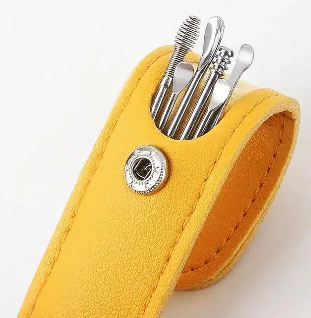 Picture of 6 PCS Ear Pick Set Portable Ear Cleaner Set Stainless Steel With Lather Case