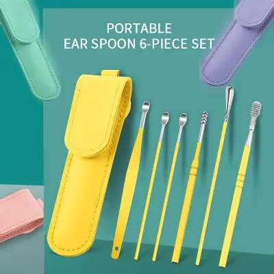 Picture of 6PCS Ear Cleaner Set Stainless Steel With Lather Case