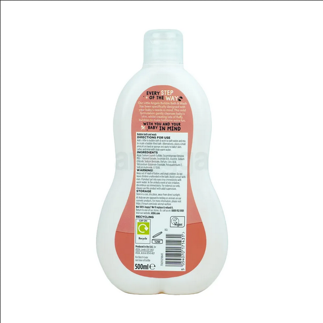 Picture of ASDA Little Angels Baby Bubble Bath & Wash 500ml