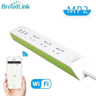 Picture of Broadlink MP2 WiFi Enabled Smart Power Strip With 3 USB Charging Port - White