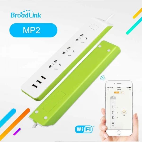 Picture of Broadlink MP2 WiFi Enabled Smart Power Strip With 3 USB Charging Port - White