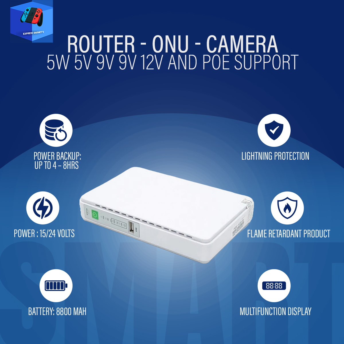 Picture of Router - Onu - Camera - 25W 5V 9V 9V 12V And Poe Support 15/24V Ske 432P(2 year replacement warranty)