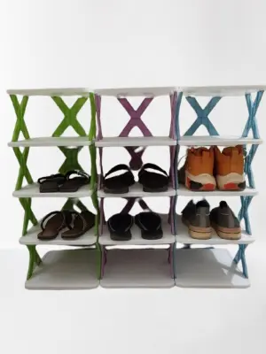 Picture of 5Layers-New multi-functional household foldable shoe cabinet, home balcony toy foldable storage unit