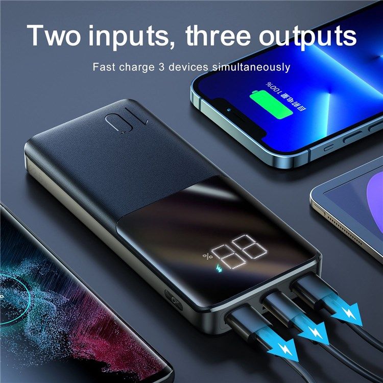 Picture of JOYROOM 10,000mAh Power Bank 22.5W with LED Display Monitoring (JR-QP191) - Black