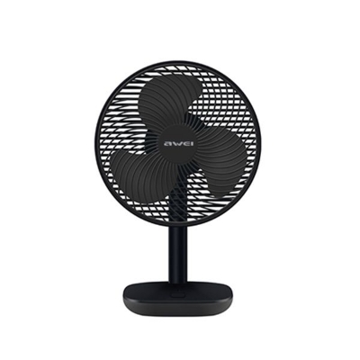 Picture of Awei F23 Portable USB Rechargeable Desk Fan (4000mAh)- Black Color - Black