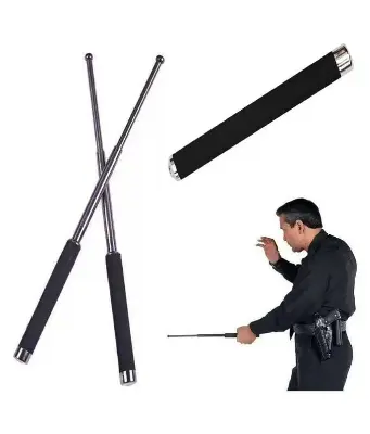 Picture of 3 Section Telescopic Black Hiking Poles Titanium Steel Walking Stick Foldable Hiking Poles