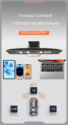 Picture of Trendy Hot Selling WIWU Crystal Transparent Wireless Mouse- Sky Blue Color Inside