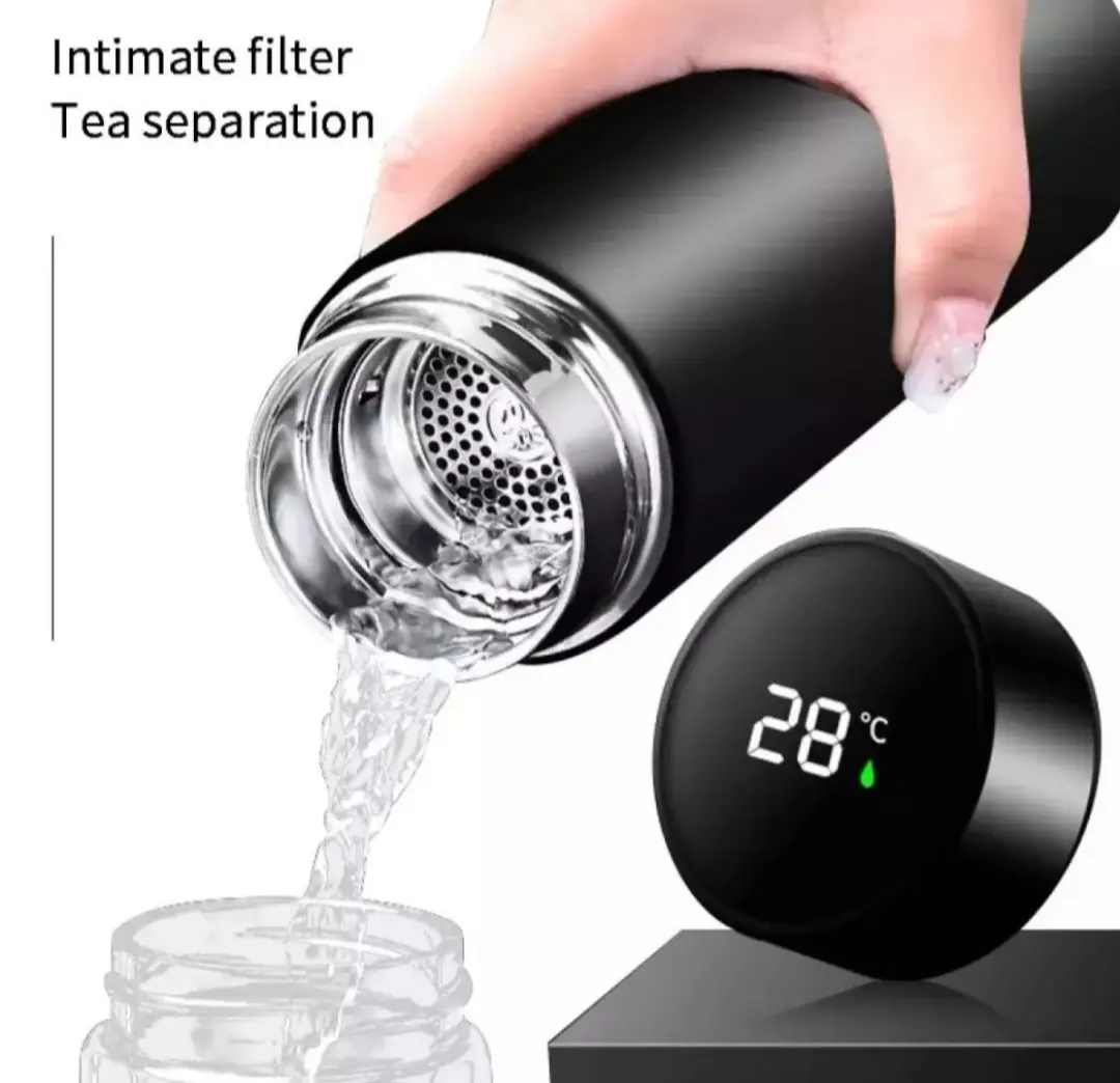 Picture of 500Ml Smart Thermos Water Bottle Led Digital Temperature Display Stainless Steel Coffee Thermal Mugs Intelligent Insulation Cups Black - Coffee Mug