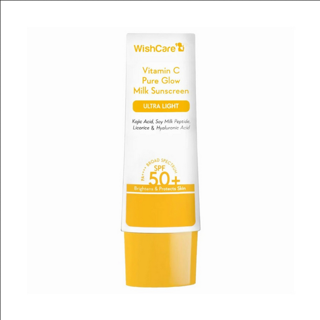 Picture of WishCare 2% Vitamin C Pure Glow Milk Sunscreen | SPF 50 PA++++ 50g