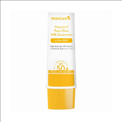 Picture of WishCare 2% Vitamin C Pure Glow Milk Sunscreen | SPF 50 PA++++ 50g