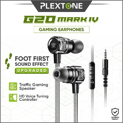 Picture of Plextone G20 Mark IV Gaming Earphone with Dual Input (3.5mm & Type-C) - Grey