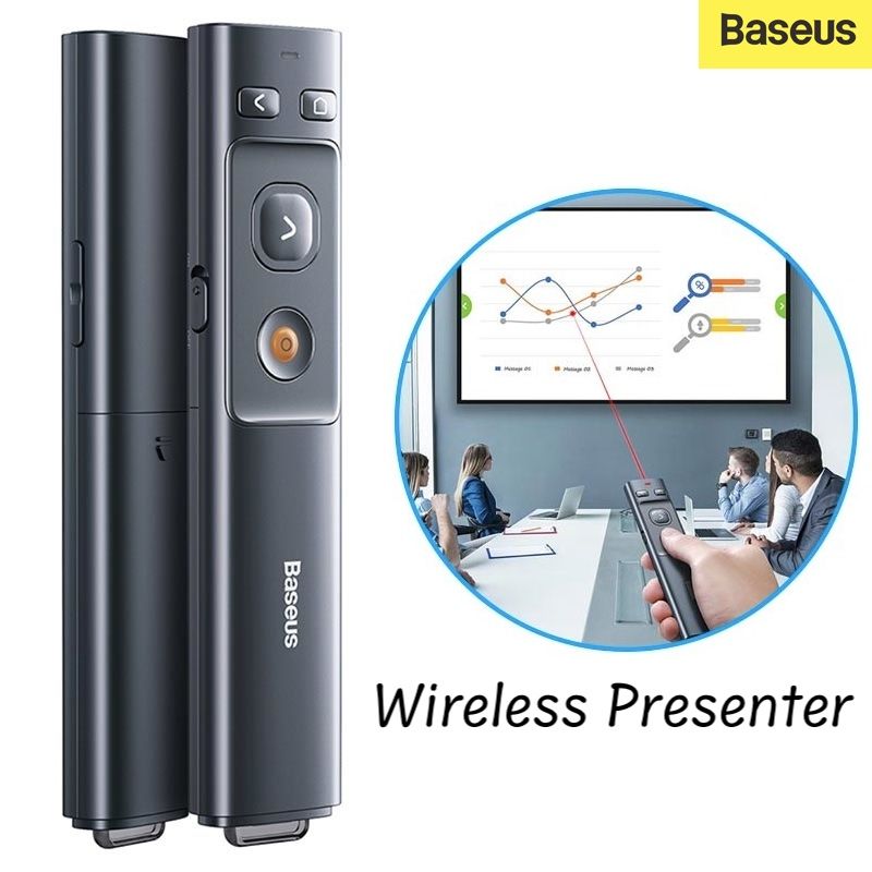 Picture of Baseus Wireless Presenter- Orange Dot- Grey Color - Grey