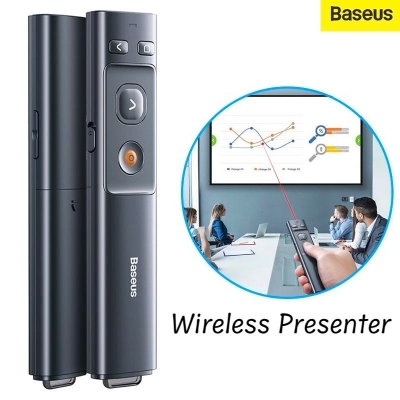 Picture of Baseus Wireless Presenter- Orange Dot- Grey Color - Grey