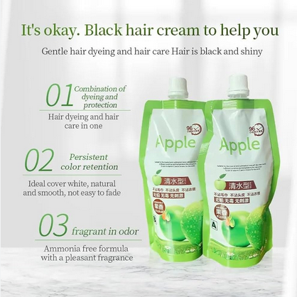 Picture of Apple Ammonia-Free Black Hair Cream - 500ml+500ml