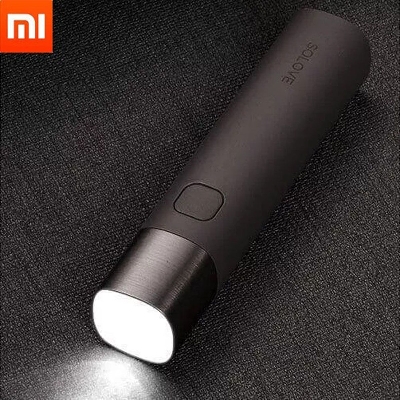 Picture of Xiaomi SOLOVE X3S Rechargeable Flashlight & 3000mAh Power Bank- Black Color