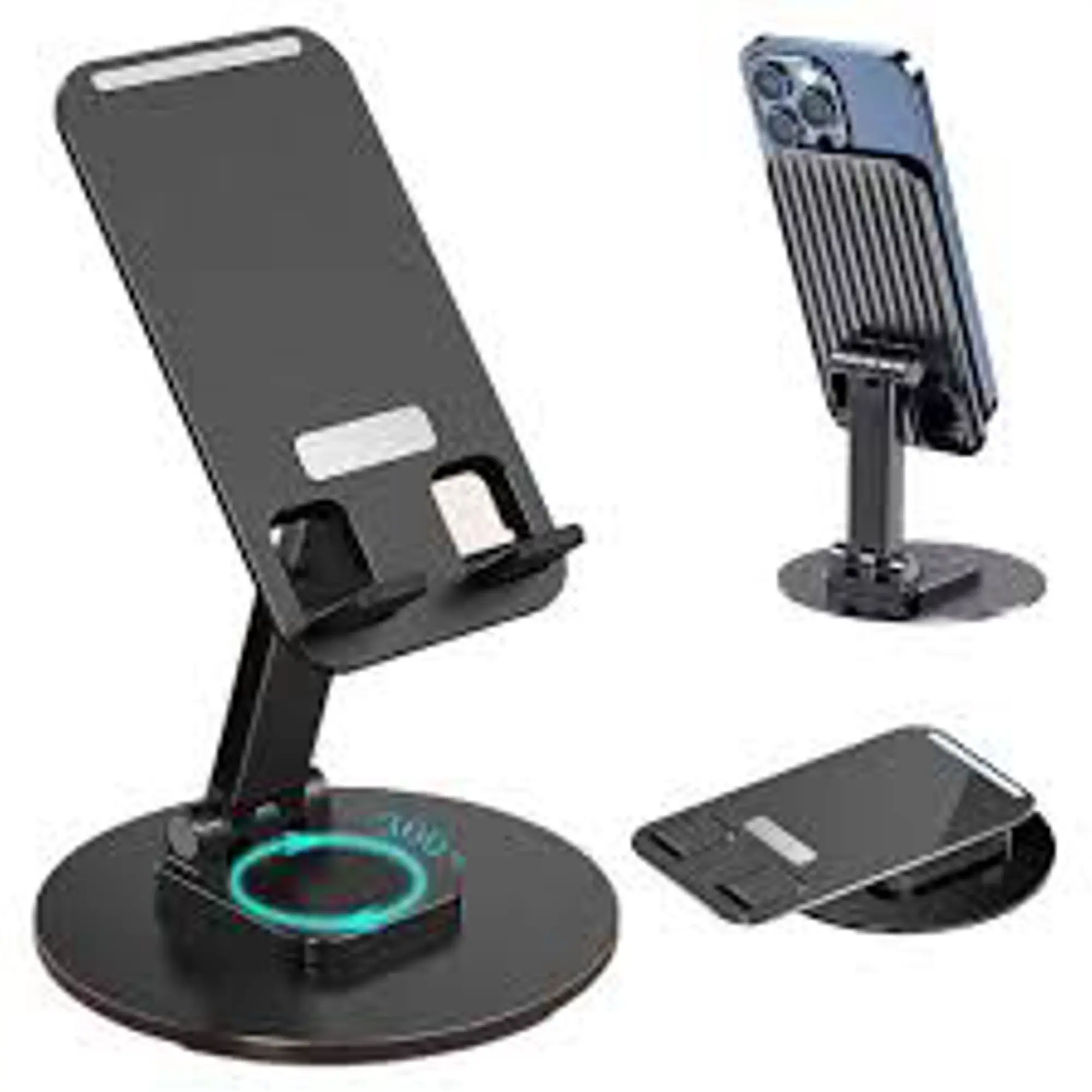 Picture of Folding Lifting Bracket Tablet Stand, Phone Stand Holder All Metal Base Angle Adjustable Cellphone Stand