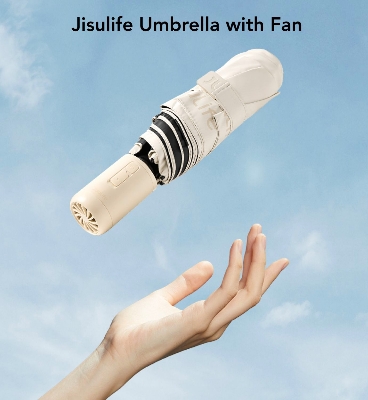 Picture of JISULIFE FA52 Umbrella With Cooling Fan - Black