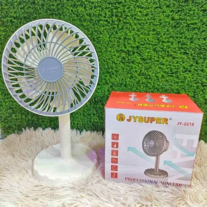 Picture of JYSUPER JY-2218 Rechargeable Mini Table Fan Portable Mini Moving Fan Adjustable Desk Fan