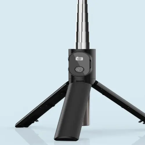 Picture of P20S R1 R1S Bluetooth Wireless Remote Selfie Stick LED light 3 in 1 Extendable Foldable Handheld Monopod Tripod Stand Holder