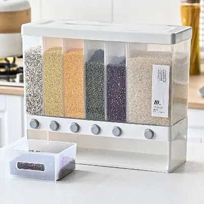 Picture of 10Kg Grain Case Cereal Dispenser Storage Boxes Kitchen Food Bean Rice Container