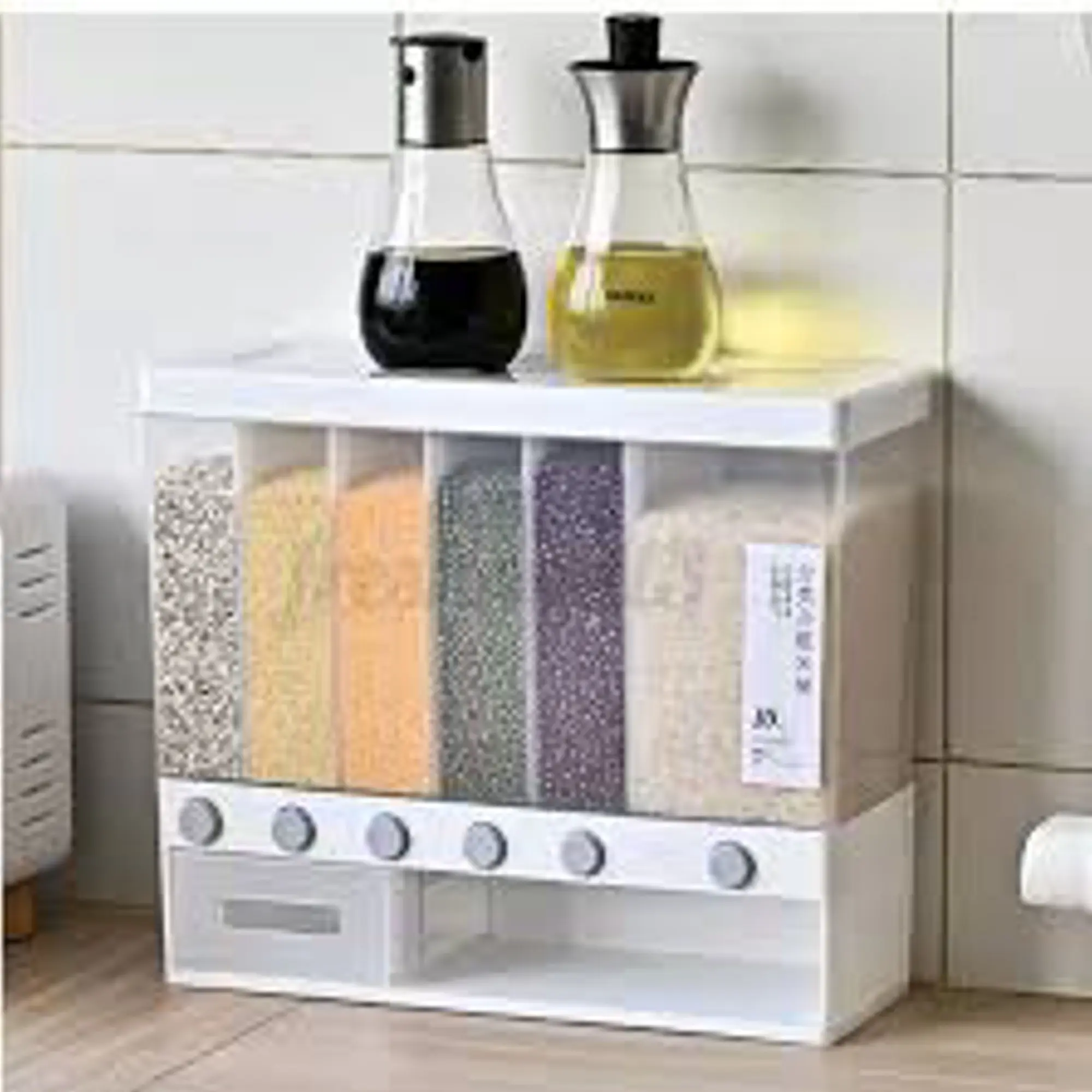 Picture of 10Kg Grain Case Cereal Dispenser Storage Boxes Kitchen Food Bean Rice Container