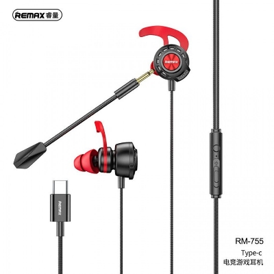 Picture of Remax RM755 Gaming Earphone With Super Bass For Type-C - Black