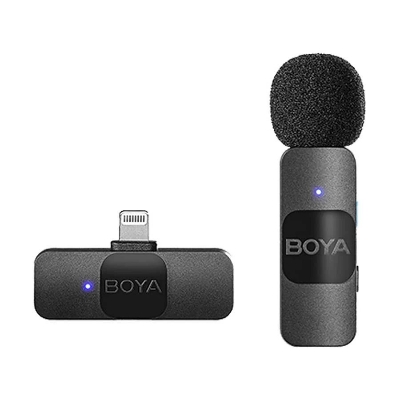 Picture of BOYA BY-V1 2.4GHz Wireless Microphone System for iPhone (1:1) - Black