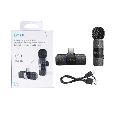 Picture of BOYA BY-V10 Wireless Microphone for Type-C Devices (1:1) - Black
